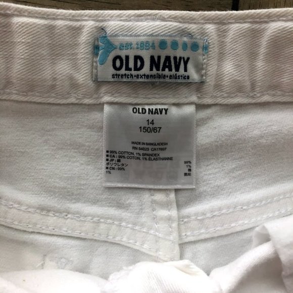 Old Navy White Jean Shorts Size 14 Girls - Picture 5 of 8